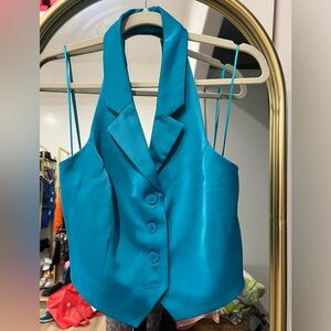 House of Harlow halter top size Medium turquoise
